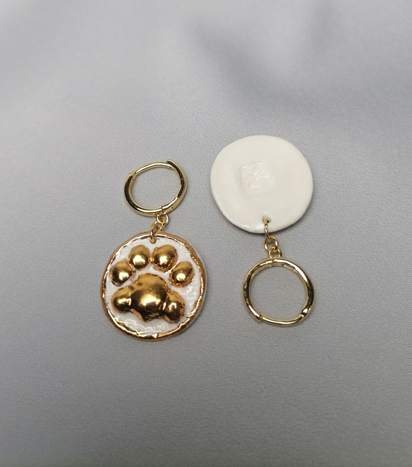 Серьги из фарфора Тигрики (в оправе)