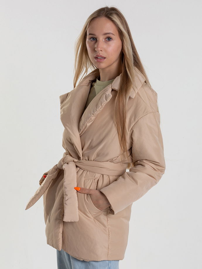 Куртка пиджак  женская ОЛИВА с поясом ONCE