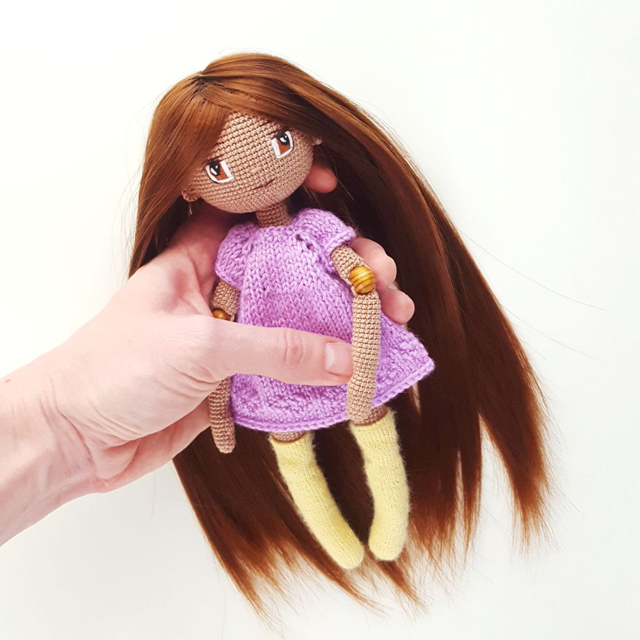 Детская игровая кукла с большим комплектом одежды / Шарнирная кукла полностью ручной работы