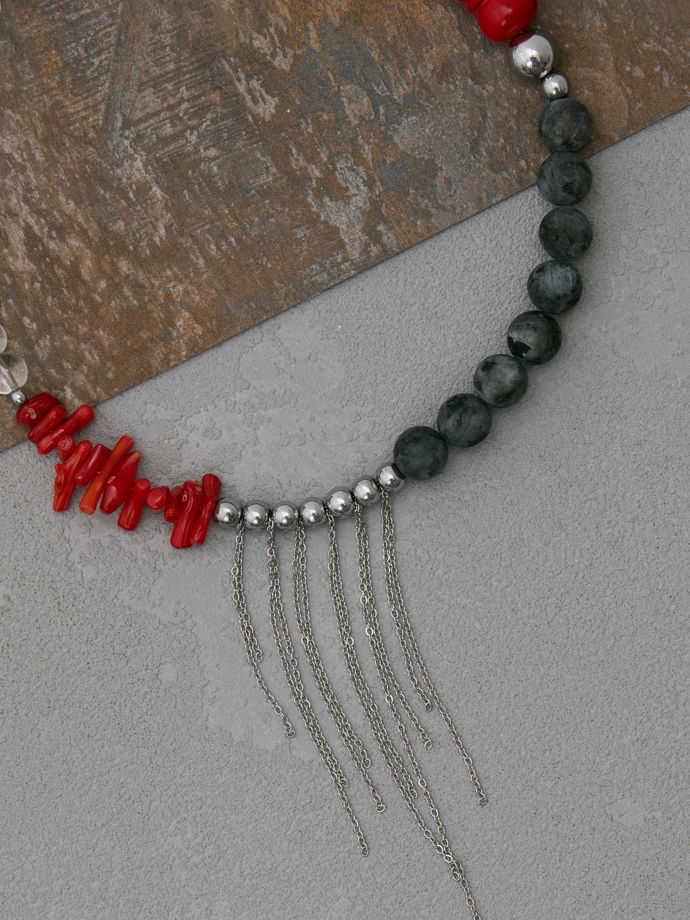 Унисекс колье с кораллами