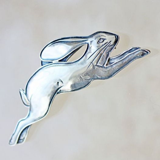 Коллекционная серебряная брошь "Кролик" от Kit Carson