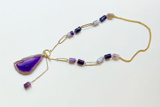 Котье с фиолетовым агатом