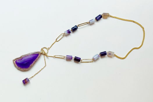 Котье с фиолетовым агатом