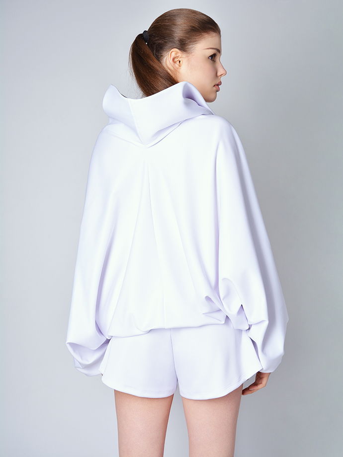 Блейзер-бомбер oversize с высоким воротником