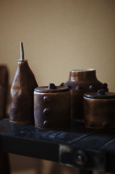 Керамический набор для кухни ручной работы. "Cacao".