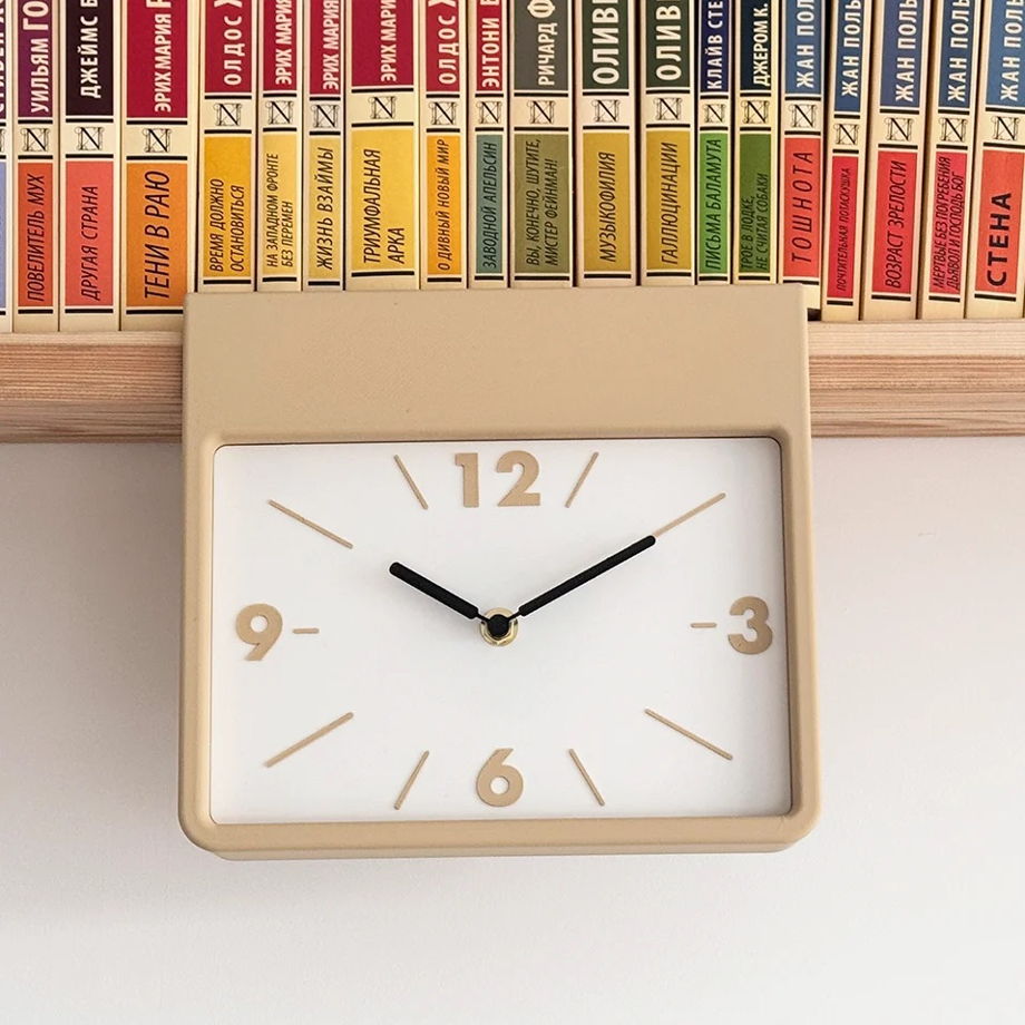 Подвесные часы на полку с магнитами, бежевые