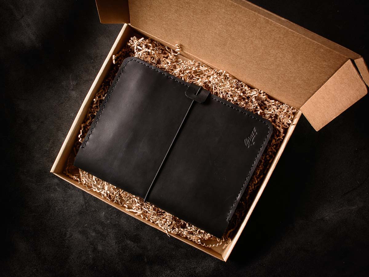 Кожаный блокнот А5 ручной работы -LEGACY- цвет Черный уголь