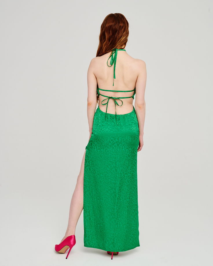 Платье GREEN SUNSET с открытой спиной