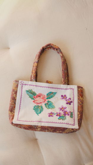 Сумка с Розой и Фиалками/Rose and Violets Bag