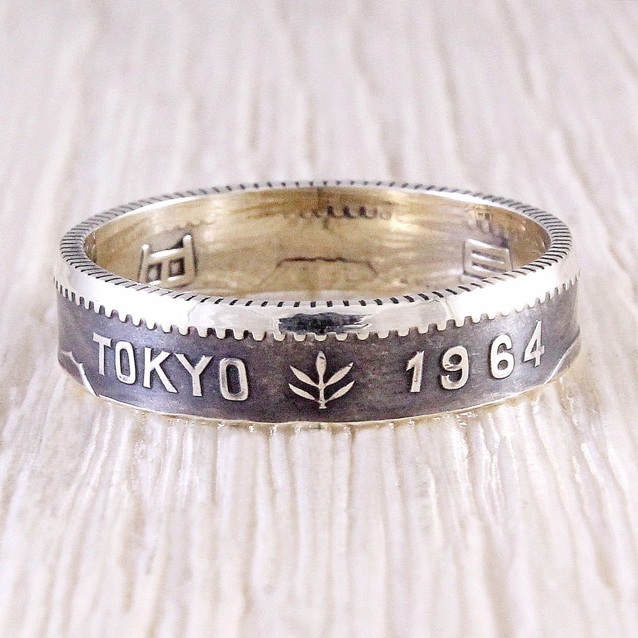Серебряное кольцо из монеты (Япония) Токио
