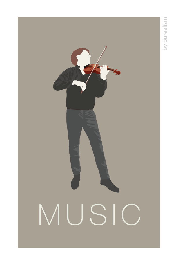 Дизайнерская открытка "Музыка: скрипка" формата 10х15см