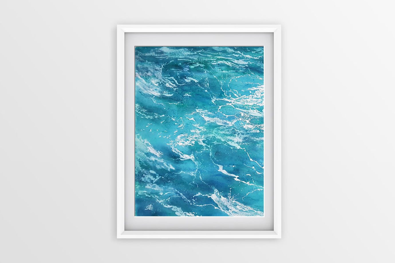 Акварельная картина "Морская вода 1" (28 х 38 см)