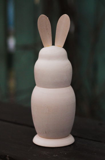 Заяц открывающийся деревянный шкатулка-фигурка