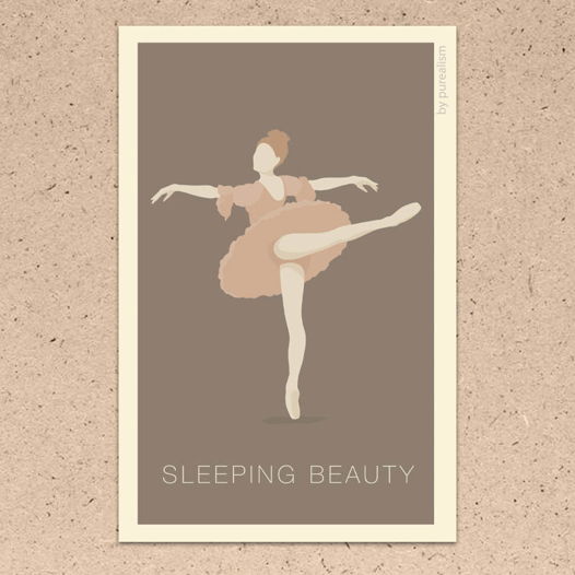 Балетная открытка Спящая красавица формата 10х15см