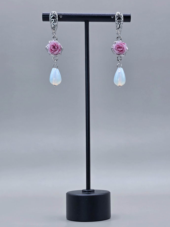 Серьги с английским замком "Незнакомка"