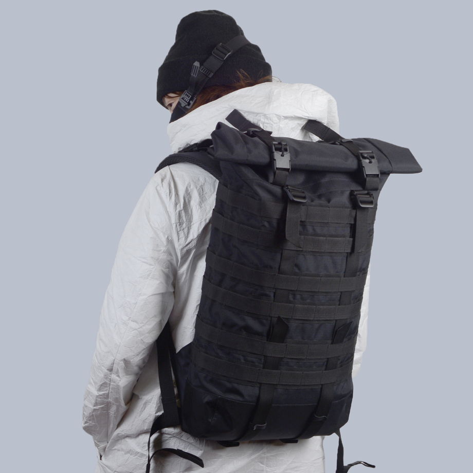 Черный рюкзак Atarica с системой креплений molle и магнитными застежками / Black backpack / Черная тактическая сумка