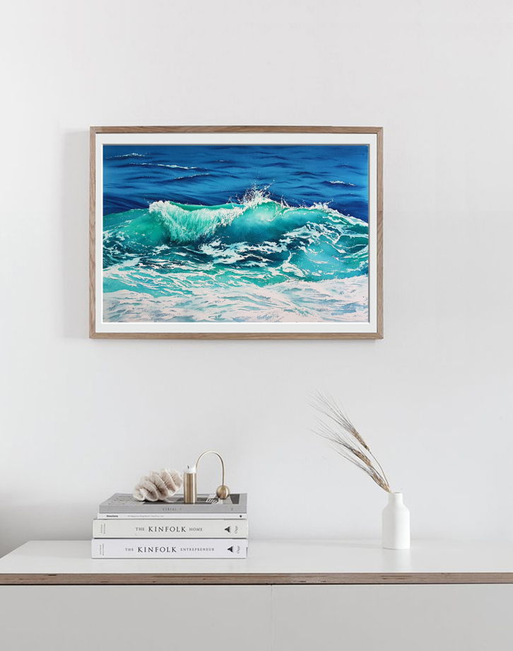 Акварельная картина "Волна" (56 х 38 см)