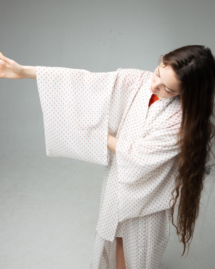Винтажное полупрозрачное кимоно