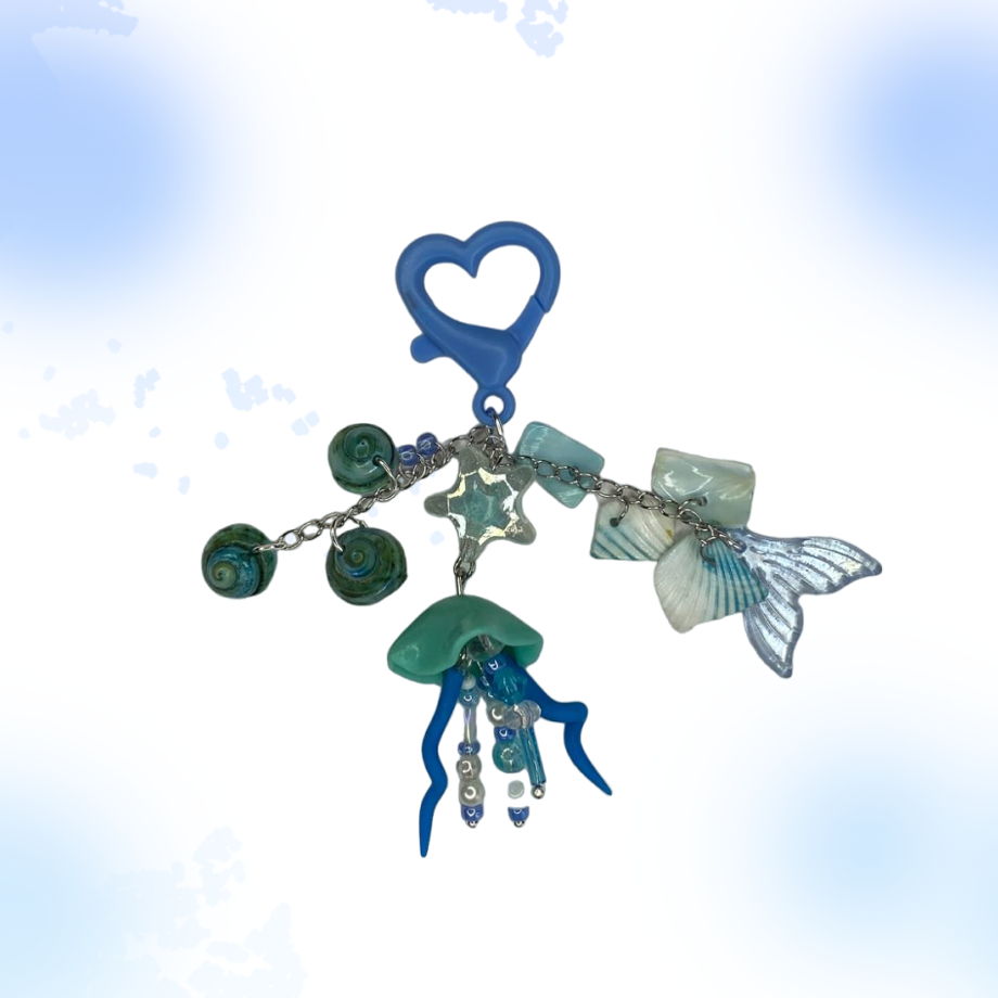 Брелок на ключи "синяя медузка"