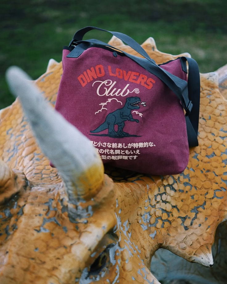 СУМКА ШОППЕР DINO LOVERS CLUB BURGUNDY CANVAS
