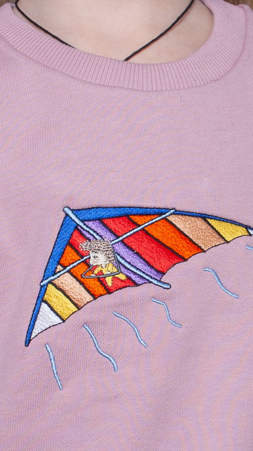 Детский свитшот оверсайз с вышивкой "дельталпан" материал футер 100% хлопок