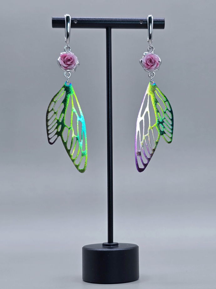 Серьги с английским замком "Танец Фей"