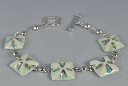 Браслет с фарфоровыми вставками Taglio alla menta (Мятная огранка)
