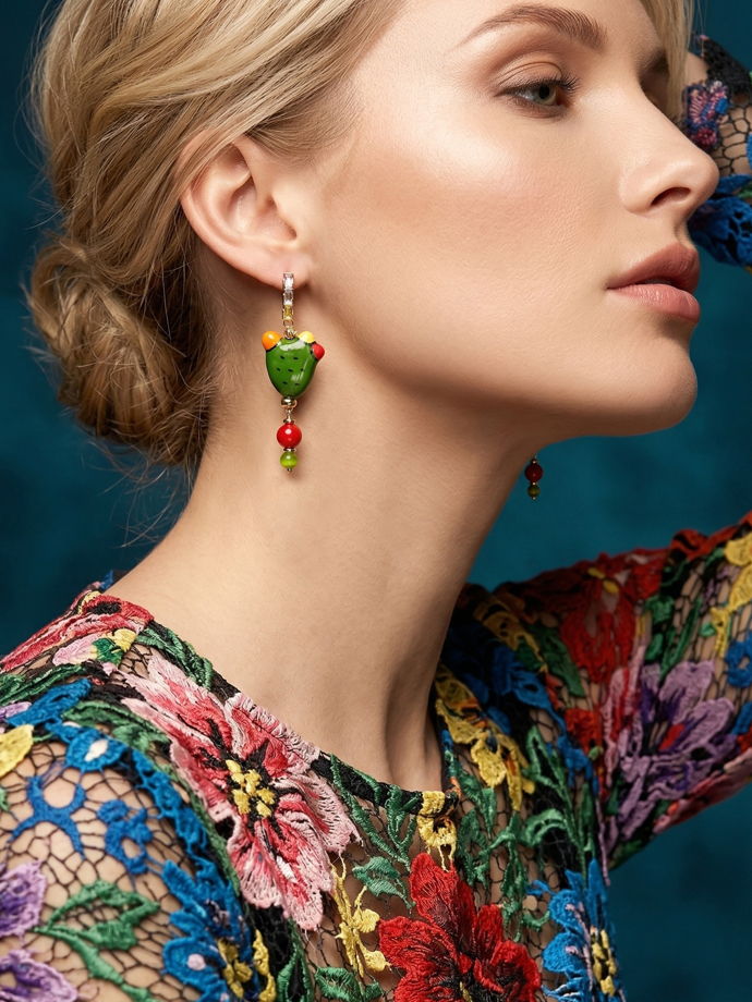 Серьги керамические Кактусы