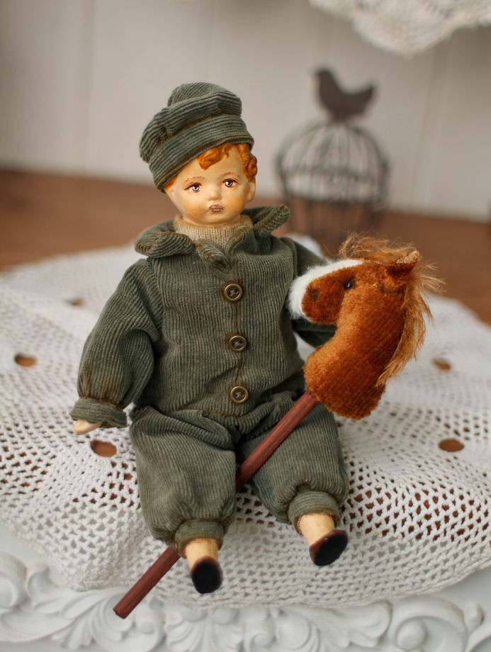 Интерьерная, Текстильная, авторская, коллекционная кукла Кирюша