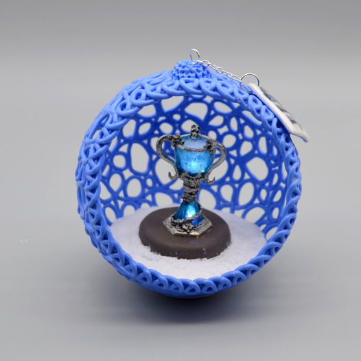 Ажурный шар  с подсветкой, серия  "Гарри Поттер" -  "Кубок трех волшебников" (8 см, синий)