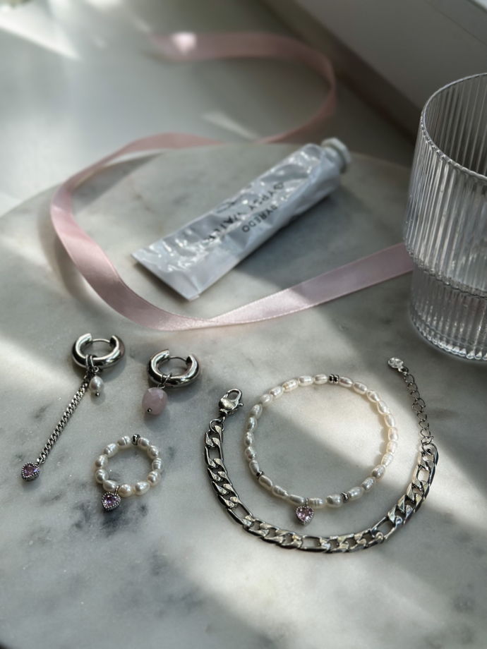 Серьги-кольца Donna кольца с покрытием родием со съемными подвесками