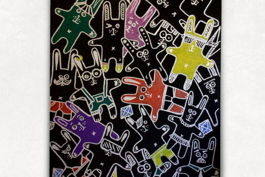 Акриловая картина "Зайчики" (50 х 40 см)