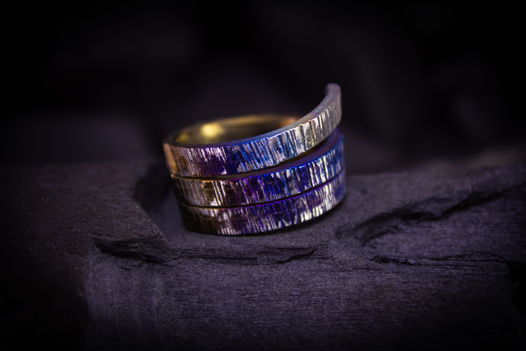 Титановое кольцо "Язык оттенков"