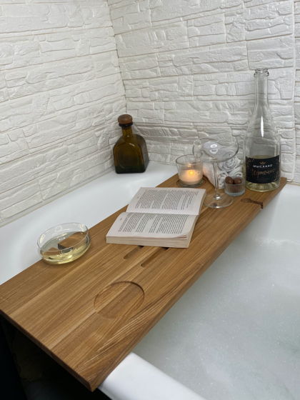 Полка для ванной натуральная из дерева