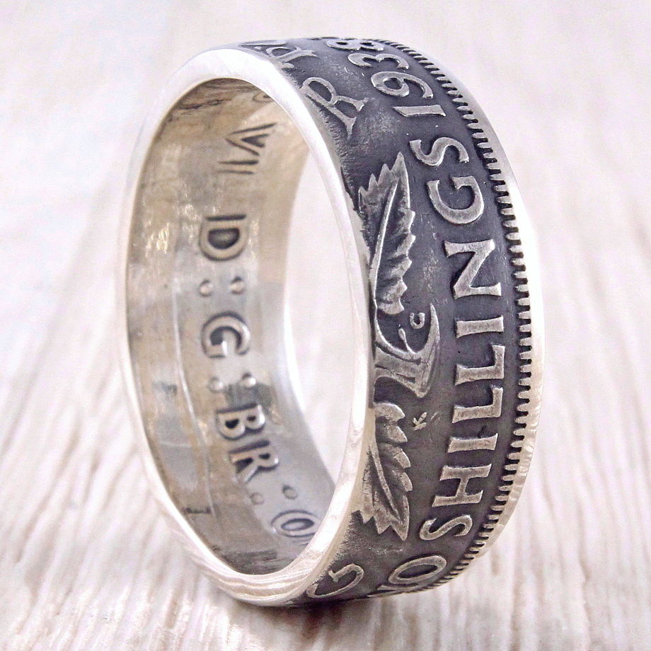 Серебряное кольцо из монеты (Великобритания) Флорин Георга VI
