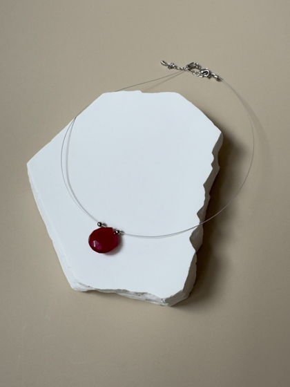 чокер [ fuchsia ] с халцедоном