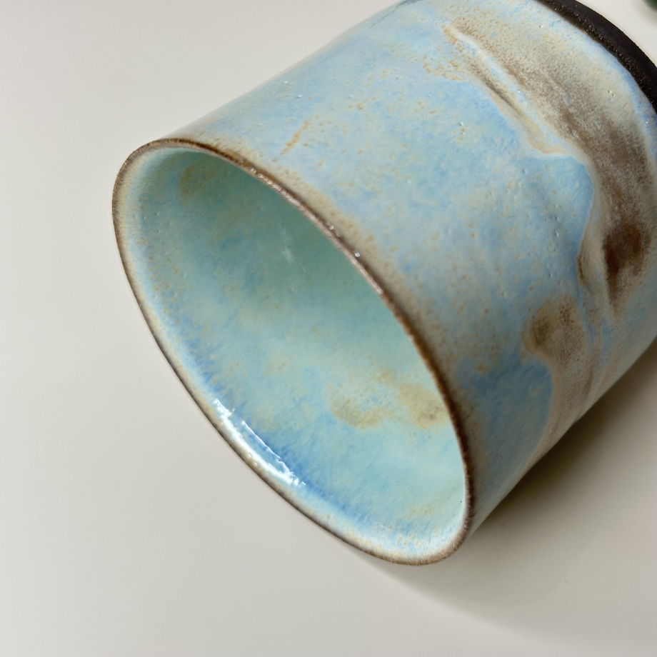 Чашка маленькая ручной работы "Темная лазурь", 120 мл