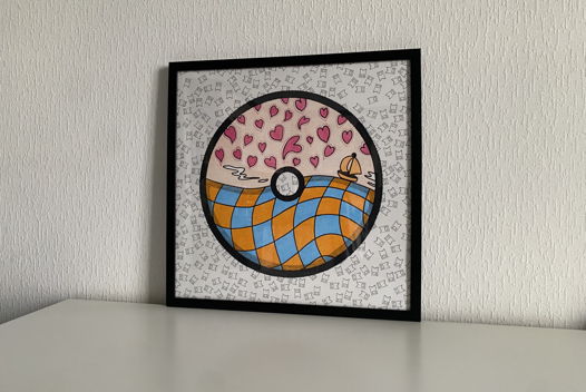 Super Lovin’ A3 Одинокий парусник под дождем из сердечек