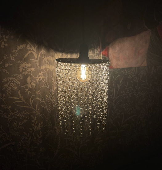 Лампа/Светильник подвесной из дерева и металла - «Delta»