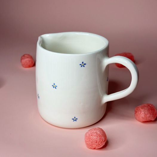 Керамический молочник с росписью ручной работы, "Лён"