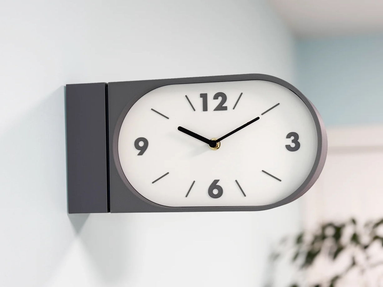 Настенные двусторонние часы, серые