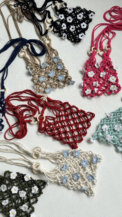 Авоська красная макраме