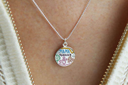 Подвеска MAMA FOREVER рисунок цветной