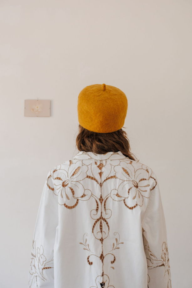 Белая Рубашка с Перфорированным Узором 5/White Pattern Long Sleeve Shirt 5