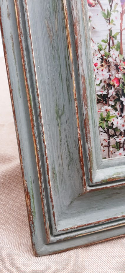 Рамка деревянная ручной окраски «Шалфей» для фотографии 15 х 15 см