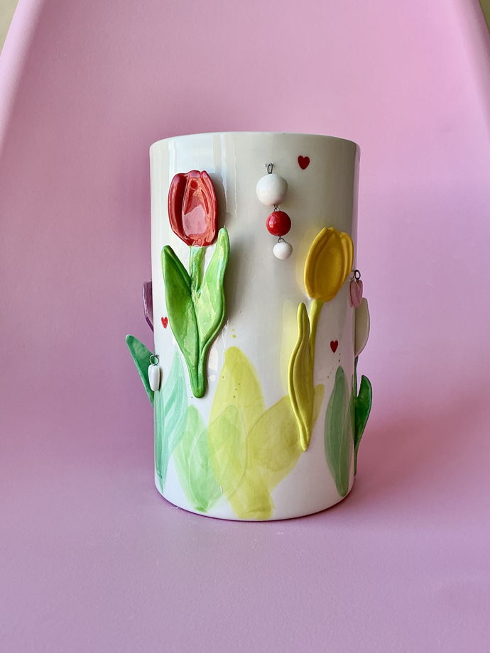 Ваза высокая «Тюльпаны»