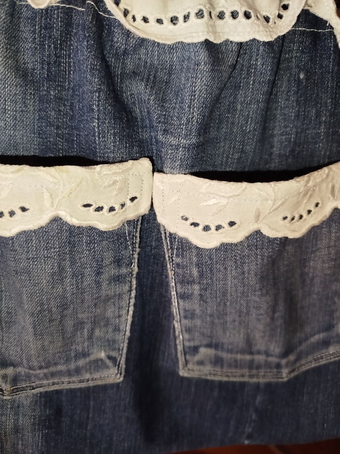 Сумка из переработанной джинсы на кулиске