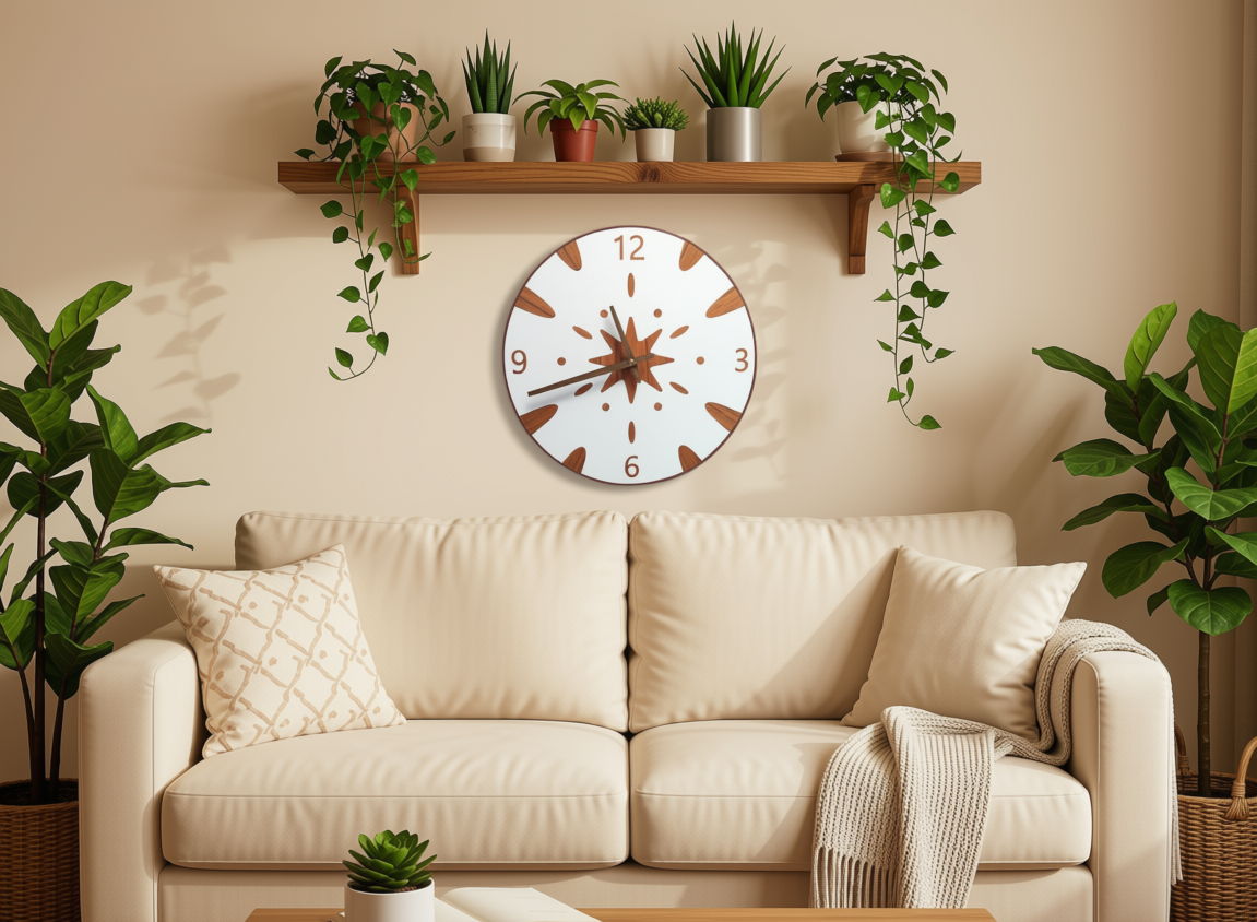 Современные настенные часы из дерева 35см