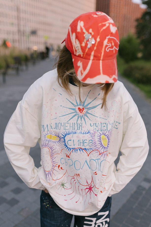Винтажная кепка Puma с росписью, бисером и искусственным жемчугом