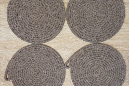 Набор подставок под кружки из хлопкового шнура Светлый орех